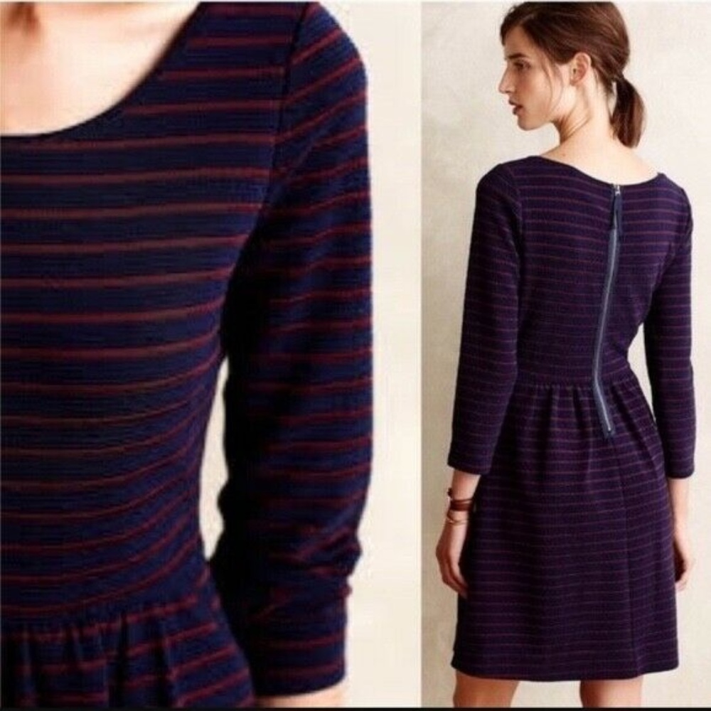 Anthropologie Maeve BL Motif Long Sleeve Dress